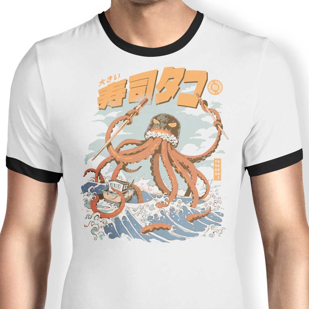 The Tako Sushi Ringer - Adult & Kids T-Shirts, Sweatshirts & Hoodies apparel design preview 1