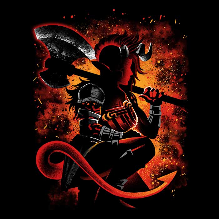 The Tiefling Warrior Women's V-Neck - Adult & Kids T-Shirts, Sweatshirts & Hoodies apparel design preview 2
