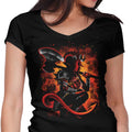 The Tiefling Warrior Women's V-Neck - Adult & Kids T-Shirts, Sweatshirts & Hoodies apparel design preview 1