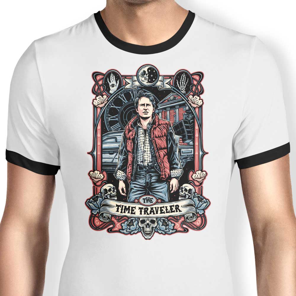 The Time Traveler Ringer - Adult & Kids T-Shirts, Sweatshirts & Hoodies apparel design preview 1
