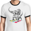 The Ultimate Dino Battle Ringer - Adult & Kids T-Shirts, Sweatshirts & Hoodies apparel design preview 1