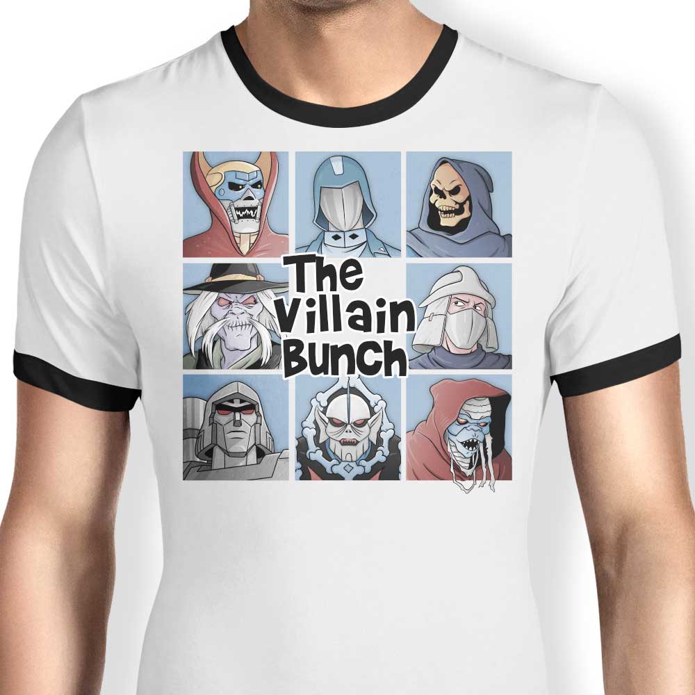 The Villain Bunch Ringer - Adult & Kids T-Shirts, Sweatshirts & Hoodies apparel design preview 1
