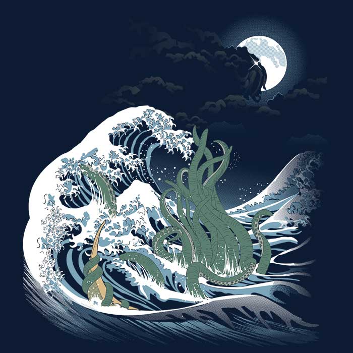 The Wave of R'lyeh Tank Top - Adult & Kids T-Shirts, Sweatshirts & Hoodies apparel design preview 2