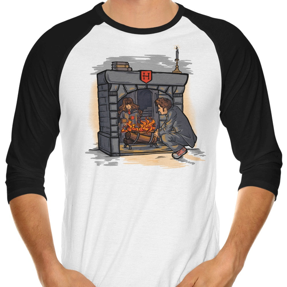 The Witch in Fireplace 3/4 Sleeve Raglan - Adult & Kids T-Shirts, Sweatshirts & Hoodies apparel design preview 1
