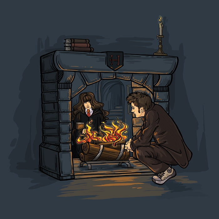 The Witch in Fireplace Youth Apparel - Adult & Kids T-Shirts, Sweatshirts & Hoodies apparel design preview 2