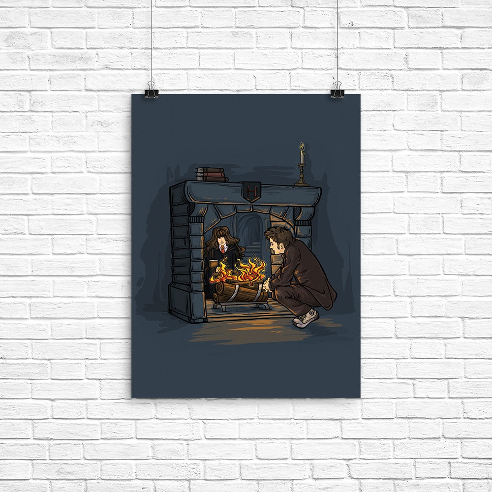 The Witch in Fireplace Poster - Adult & Kids T-Shirts, Sweatshirts & Hoodies apparel design preview 1
