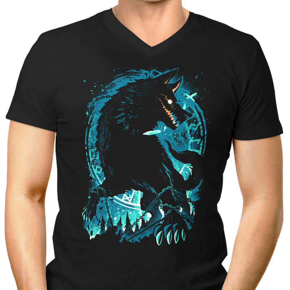 The Wolf of Fate Men's V-Neck - Adult & Kids T-Shirts, Sweatshirts & Hoodies apparel design preview 1
