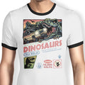 The World of Dinosaurs Ringer - Adult & Kids T-Shirts, Sweatshirts & Hoodies apparel design preview 1