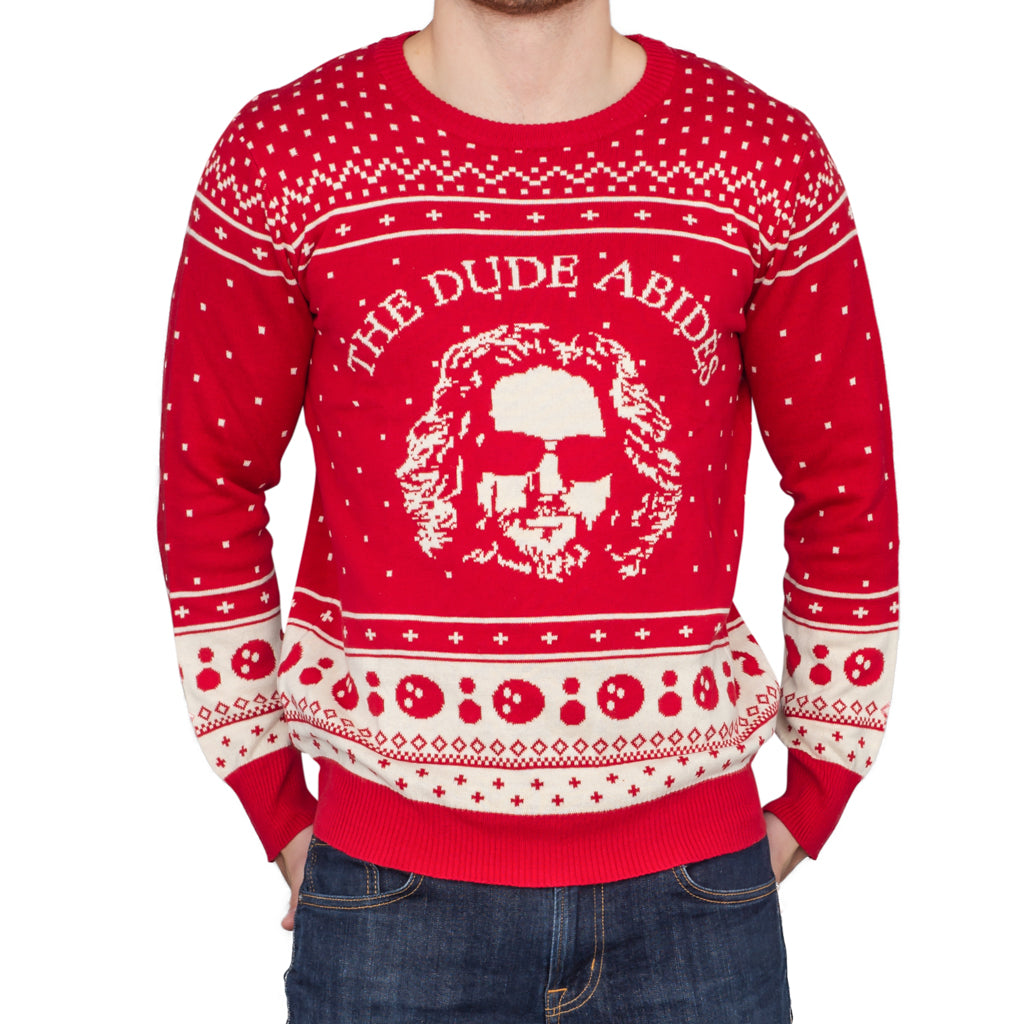 The Big Lebowski The Dude Abides Ugly Christmas Sweater product image