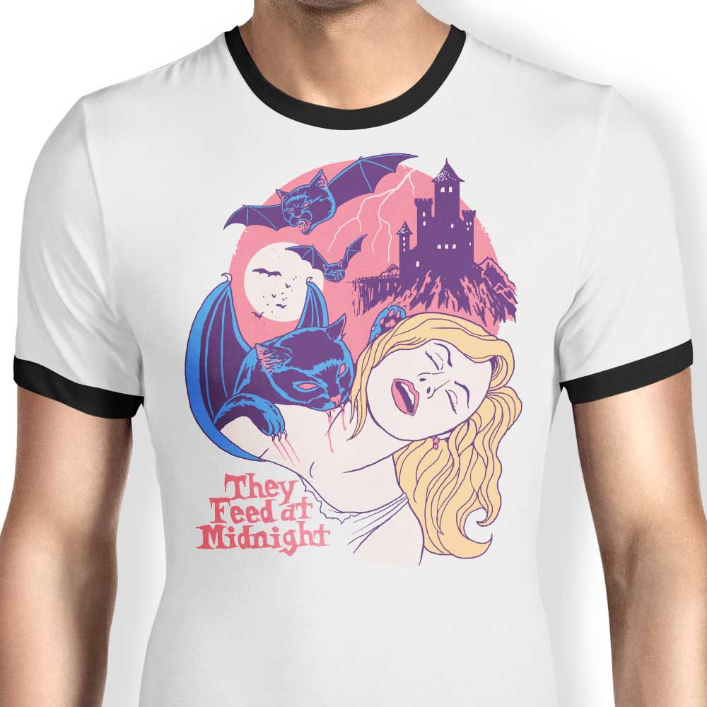 They Feed at Midnight Ringer - Adult & Kids T-Shirts, Sweatshirts & Hoodies apparel design preview 1