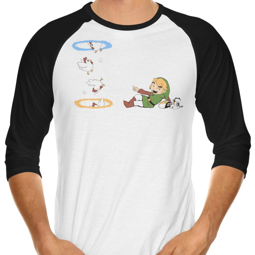 Thinking With Chickens 3/4 Sleeve Raglan - Adult & Kids T-Shirts, Sweatshirts & Hoodies apparel design preview 1