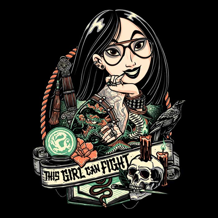 This Girl Can Fight Youth Apparel - Adult & Kids T-Shirts, Sweatshirts & Hoodies apparel design preview 2
