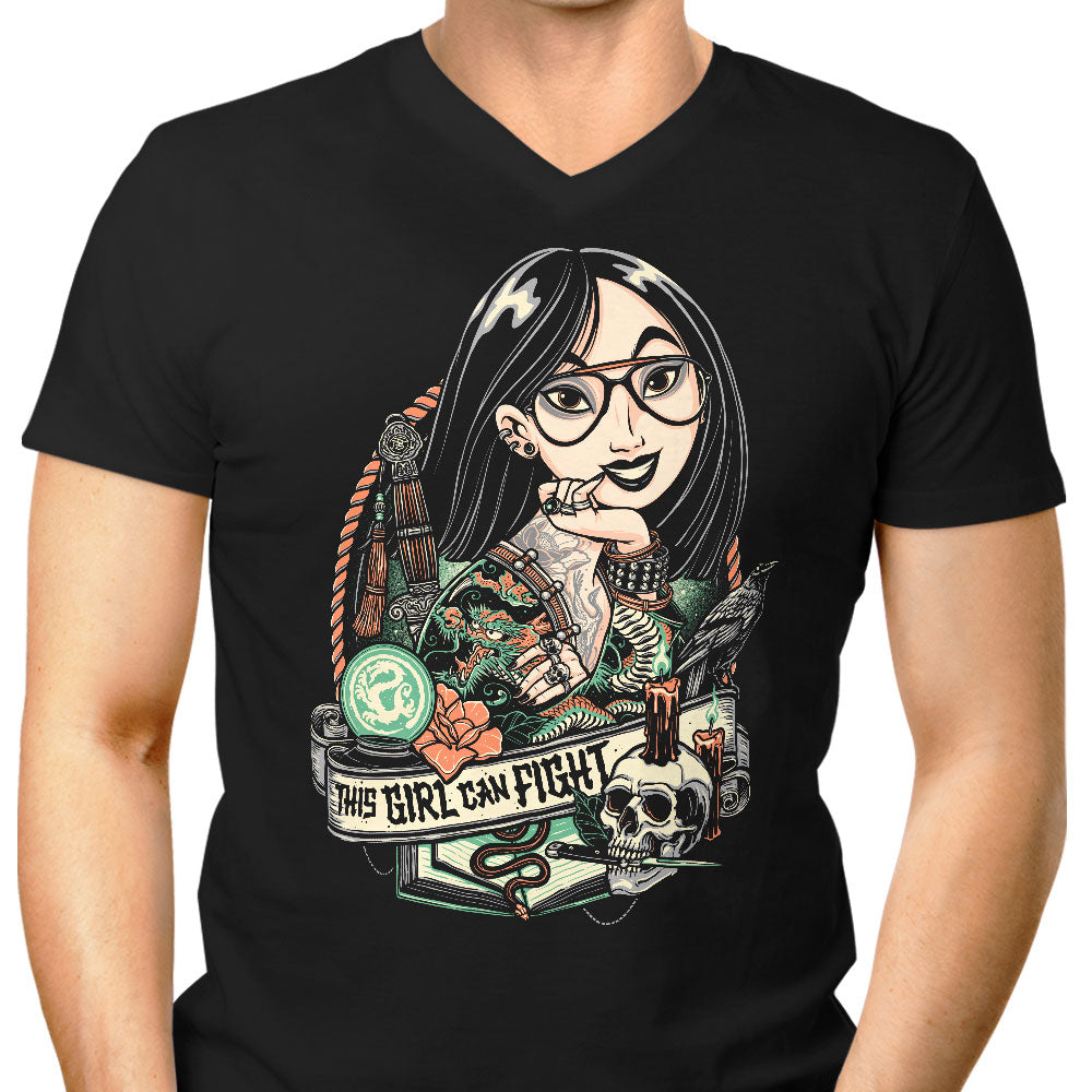 This Girl Can Fight Men's V-Neck - Adult & Kids T-Shirts, Sweatshirts & Hoodies apparel design preview 1