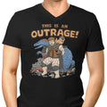 This is an Outrage Men's V-Neck - Adult & Kids T-Shirts, Sweatshirts & Hoodies apparel design preview 1