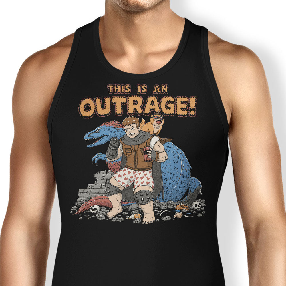 This is an Outrage Tank Top - Adult & Kids T-Shirts, Sweatshirts & Hoodies apparel design preview 1