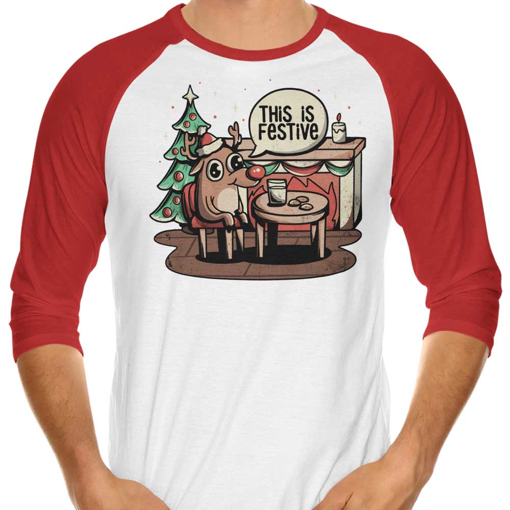 This is Festive 3/4 Sleeve Raglan - Adult & Kids T-Shirts, Sweatshirts & Hoodies apparel design preview 1