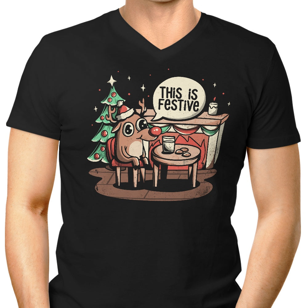 This is Festive Men's V-Neck - Adult & Kids T-Shirts, Sweatshirts & Hoodies apparel design preview 1