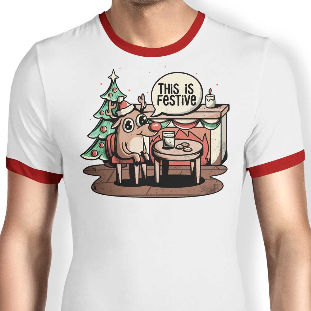 This is Festive Ringer - Adult & Kids T-Shirts, Sweatshirts & Hoodies apparel design preview 1