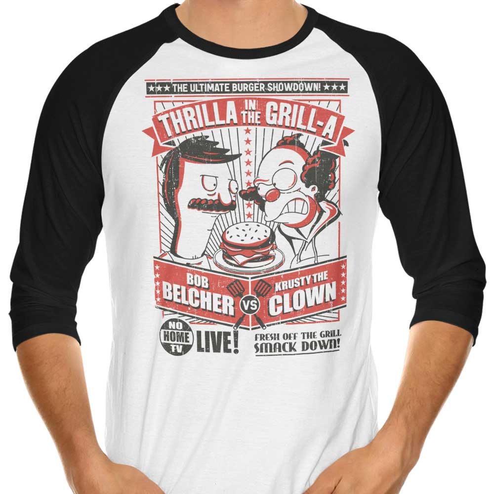 Thrilla in the Grill-a 3/4 Sleeve Raglan - Adult & Kids T-Shirts, Sweatshirts & Hoodies apparel design preview 1