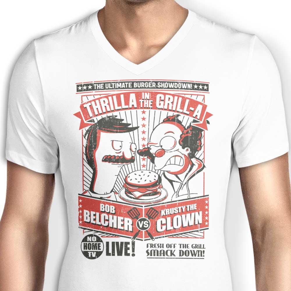 Thrilla in the Grill-a Men's V-Neck - Adult & Kids T-Shirts, Sweatshirts & Hoodies apparel design preview 2