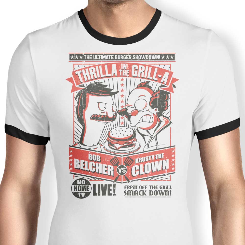Thrilla in the Grill-a Ringer - Adult & Kids T-Shirts, Sweatshirts & Hoodies apparel design preview 1