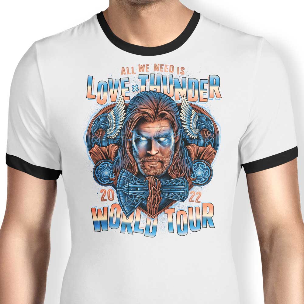 Thunder World Tour Ringer - Adult & Kids T-Shirts, Sweatshirts & Hoodies apparel design preview 1