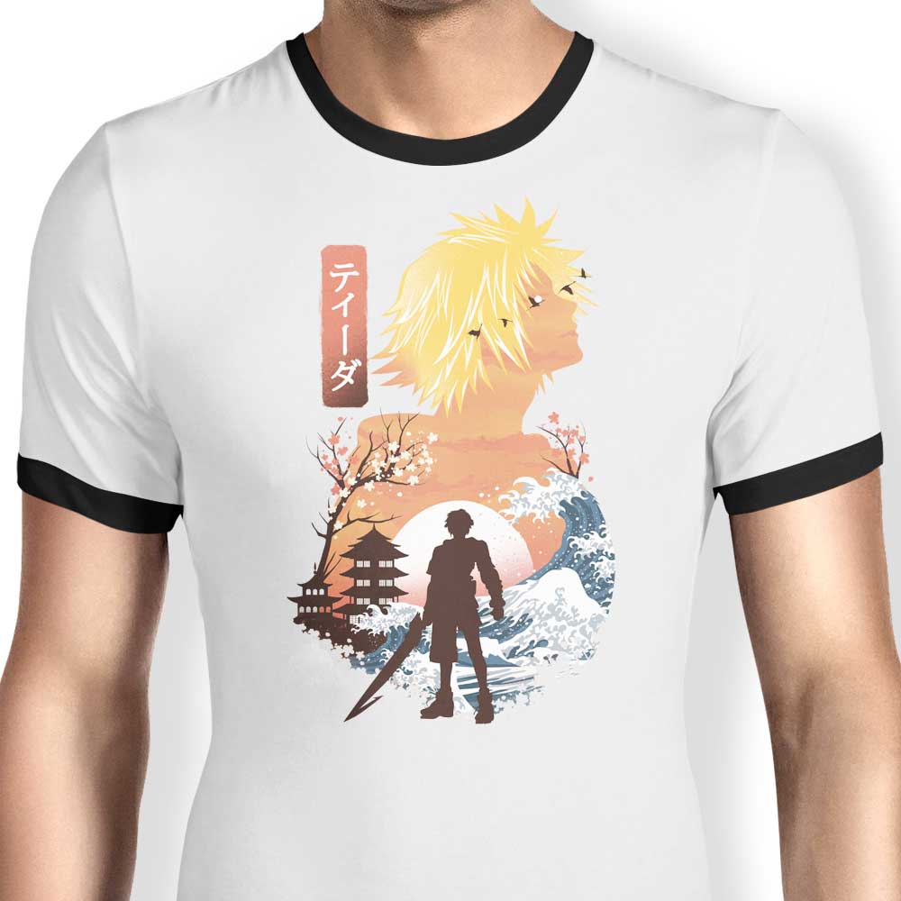 Tidus Ukiyo-e Ringer - Adult & Kids T-Shirts, Sweatshirts & Hoodies apparel design preview 1