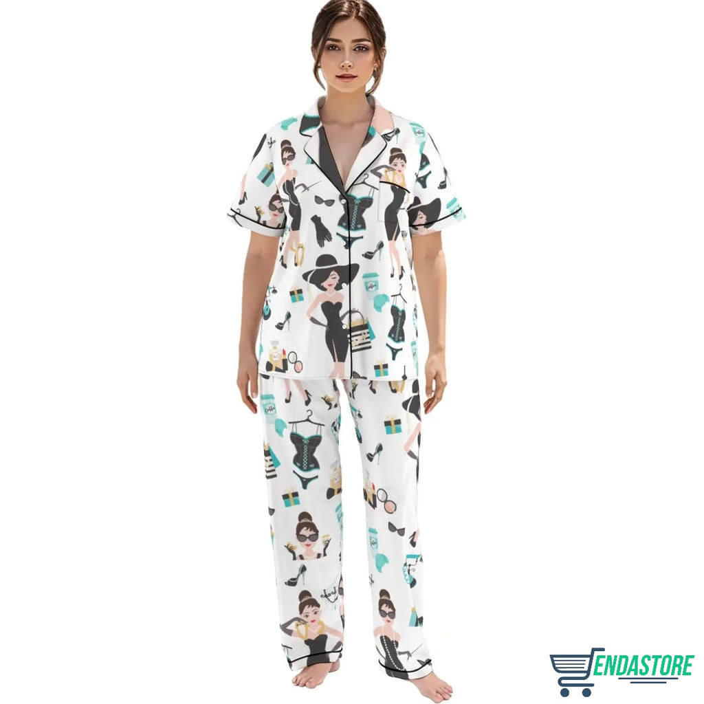Tiffany’s Breakfast Satin Pajama Set For Women product image 4