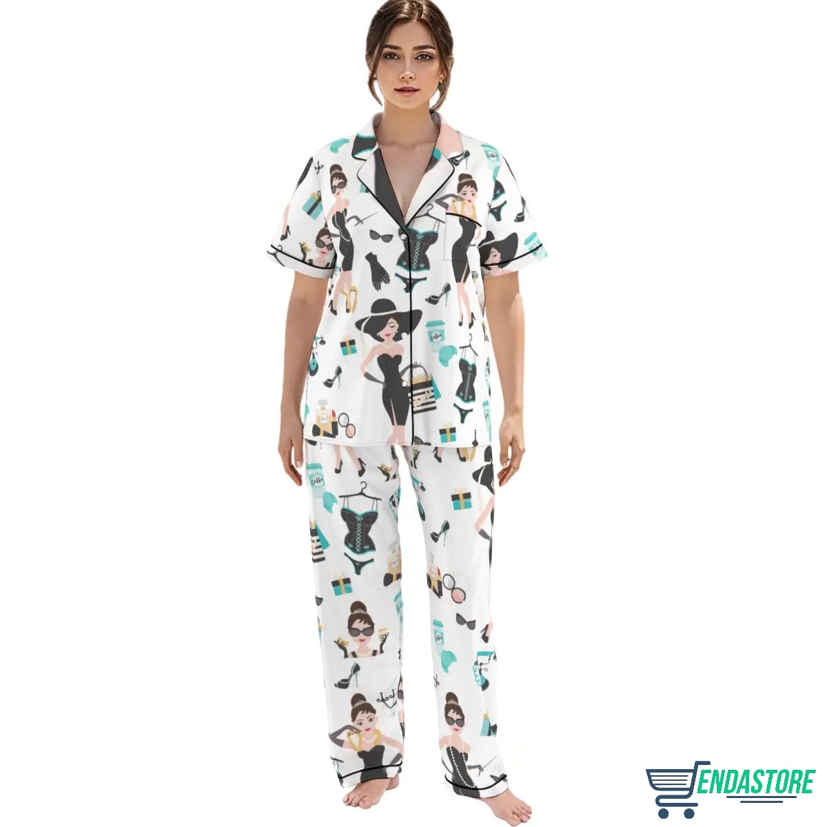 Tiffany’s Breakfast Satin Pajama Set For Women product image 4