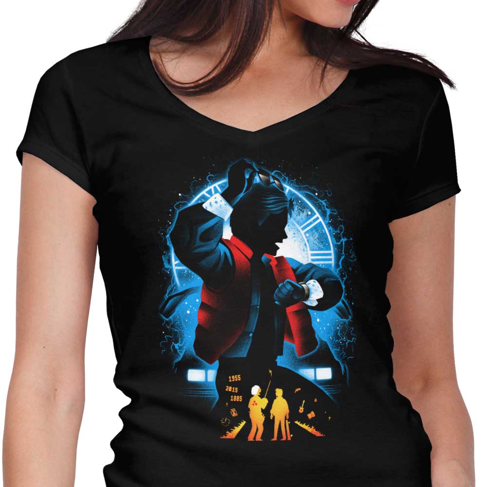 Time Traveler Women's V-Neck - Adult & Kids T-Shirts, Sweatshirts & Hoodies apparel design preview 1