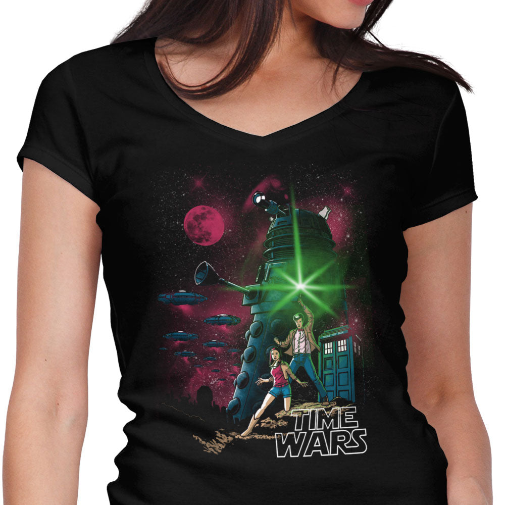 Time Wars Women's V-Neck - Adult & Kids T-Shirts, Sweatshirts & Hoodies apparel design preview 1