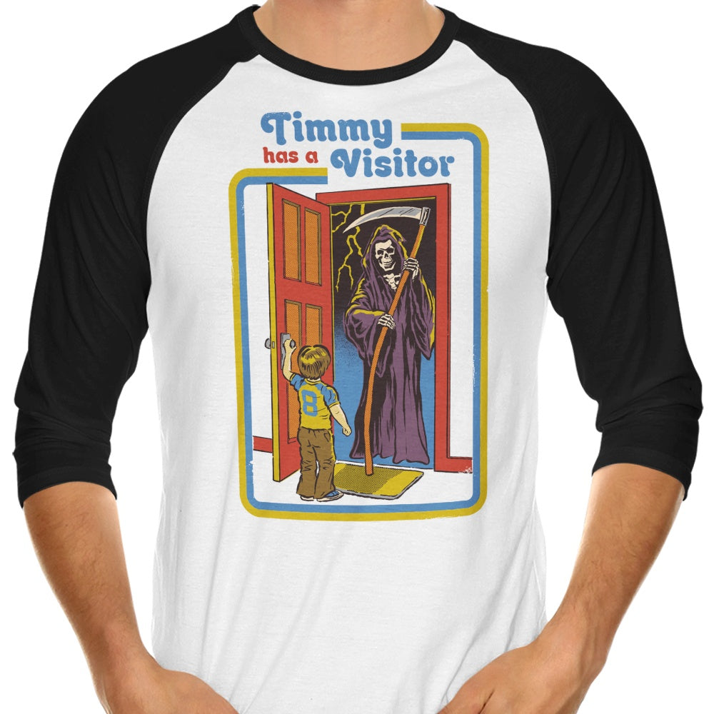 Timmy Has a Visitor 3/4 Sleeve Raglan - Adult & Kids T-Shirts, Sweatshirts & Hoodies apparel design preview 1