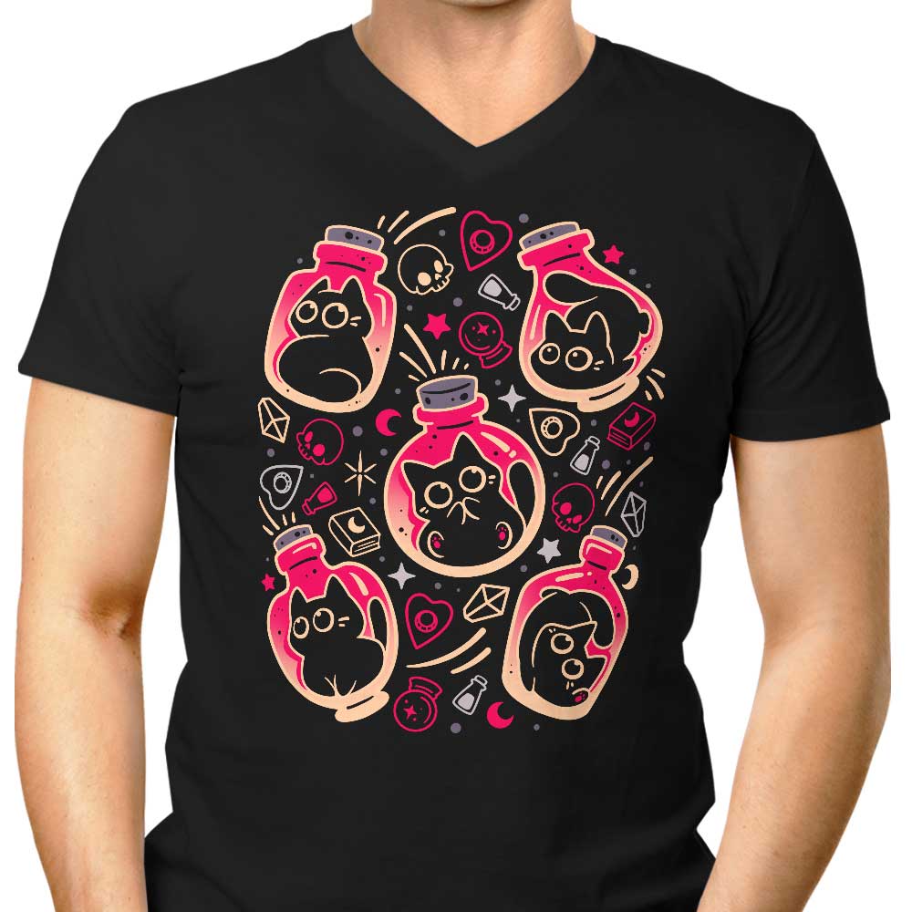 Tiny Bottled Kittens Men's V-Neck - Adult & Kids T-Shirts, Sweatshirts & Hoodies apparel design preview 1