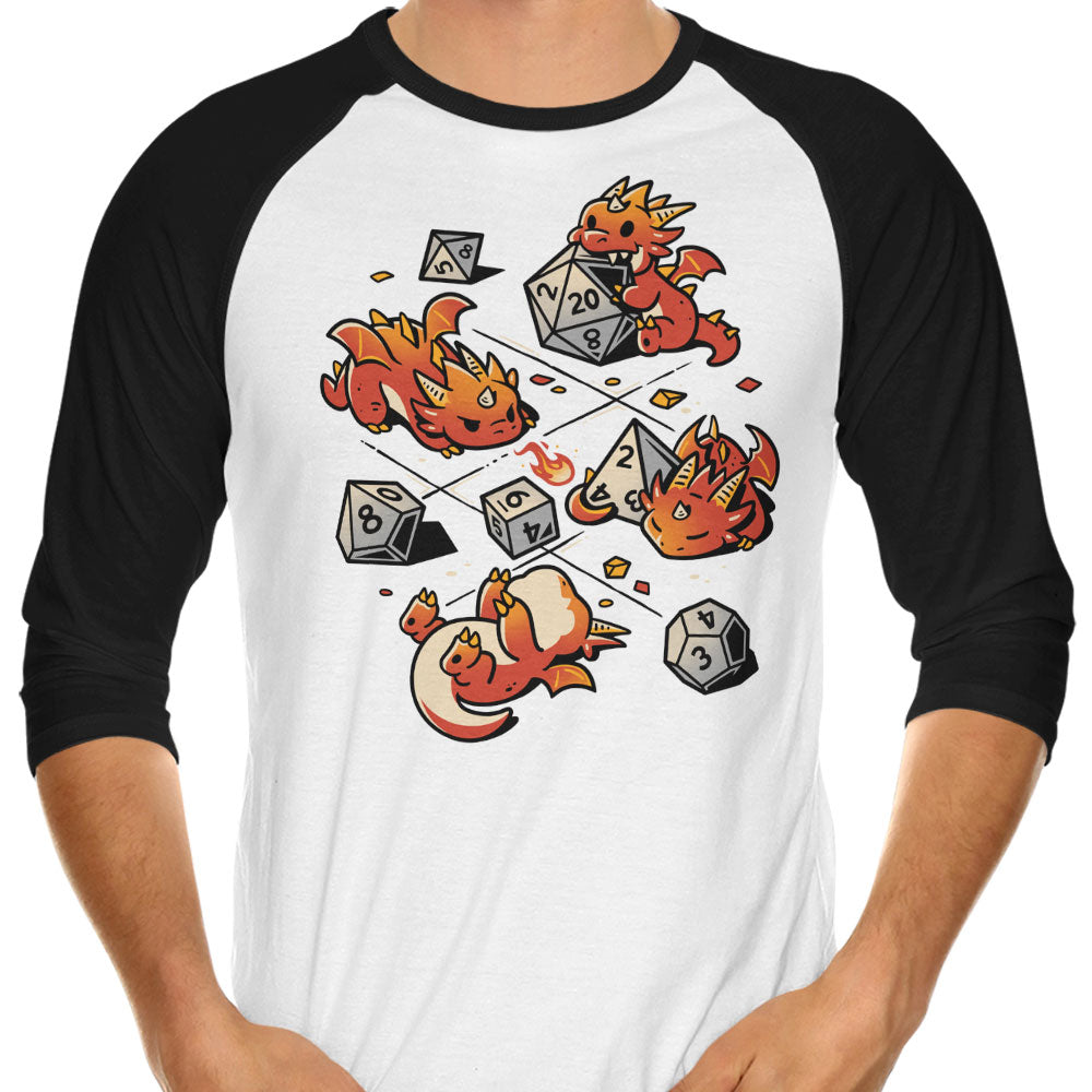 Tiny Dragons Party 3/4 Sleeve Raglan - Adult & Kids T-Shirts, Sweatshirts & Hoodies apparel design preview 1