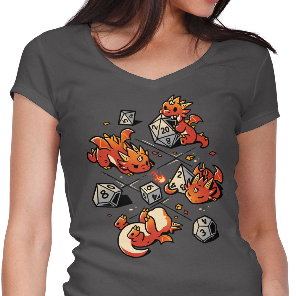 Tiny Dragons Party Women's V-Neck - Adult & Kids T-Shirts, Sweatshirts & Hoodies apparel design preview 1