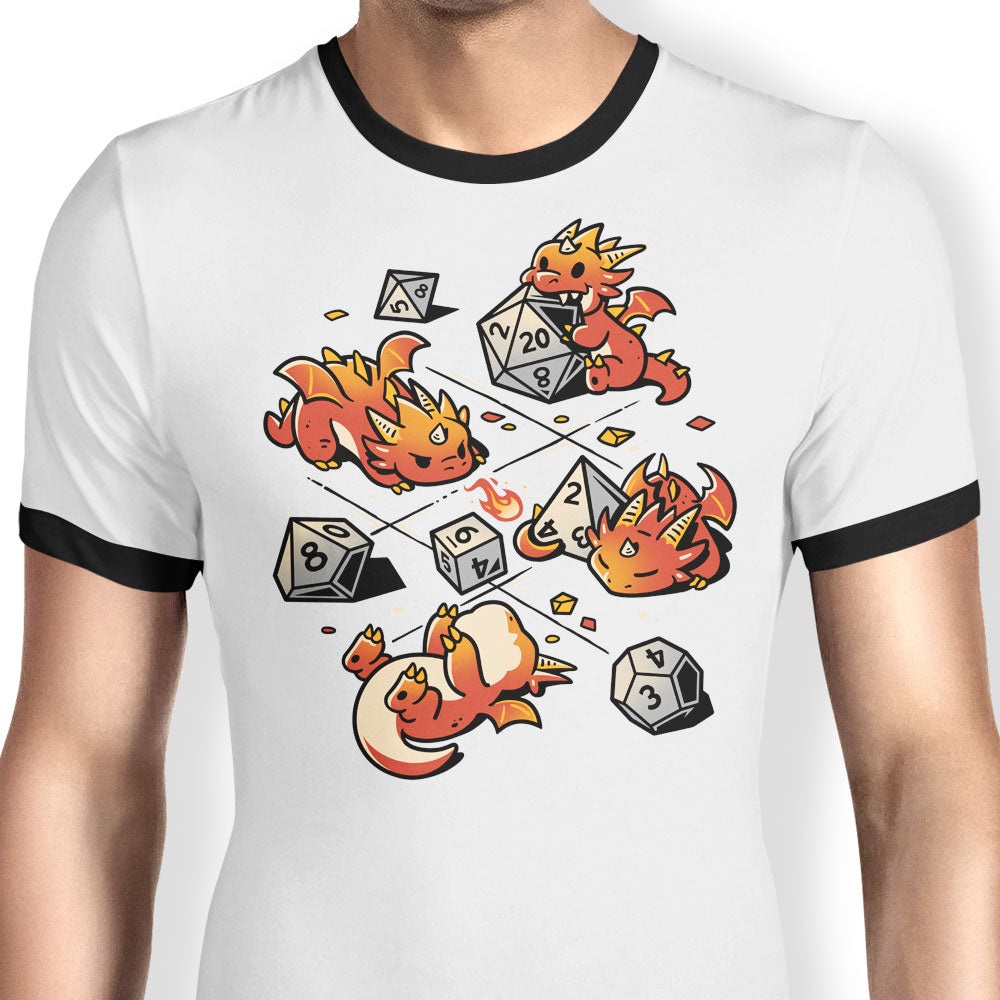 Tiny Dragons Party Ringer - Adult & Kids T-Shirts, Sweatshirts & Hoodies apparel design preview 1