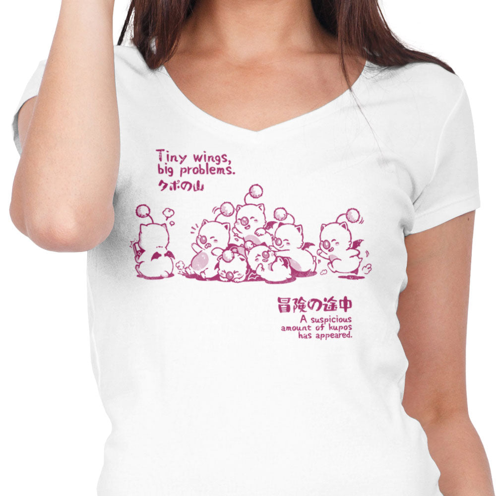 Tiny Wings, Big Problems Women's V-Neck - Adult & Kids T-Shirts, Sweatshirts & Hoodies apparel design preview 2