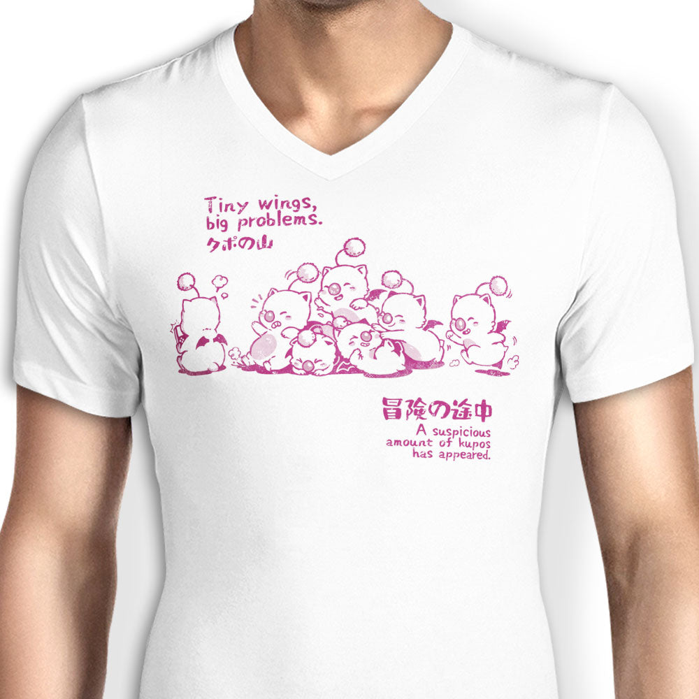 Tiny Wings, Big Problems Men's V-Neck - Adult & Kids T-Shirts, Sweatshirts & Hoodies apparel design preview 2