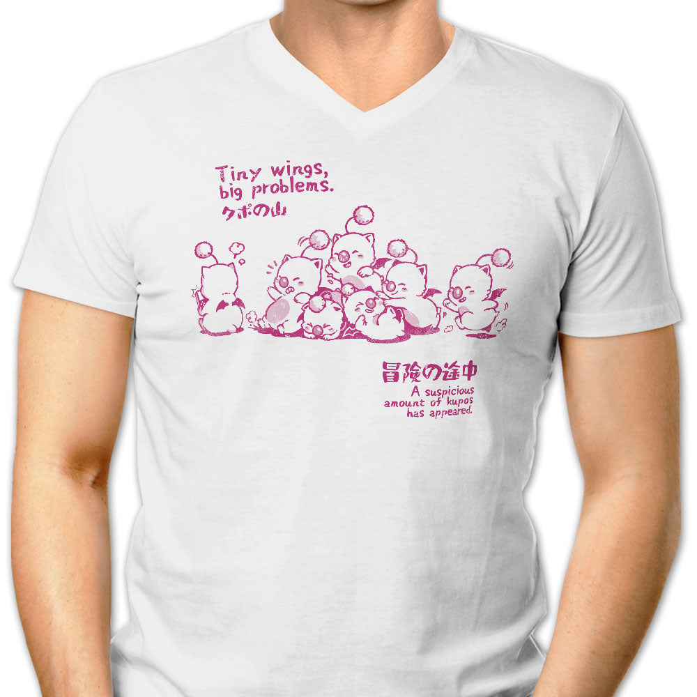 Tiny Wings, Big Problems Men's V-Neck - Adult & Kids T-Shirts, Sweatshirts & Hoodies apparel design preview 1