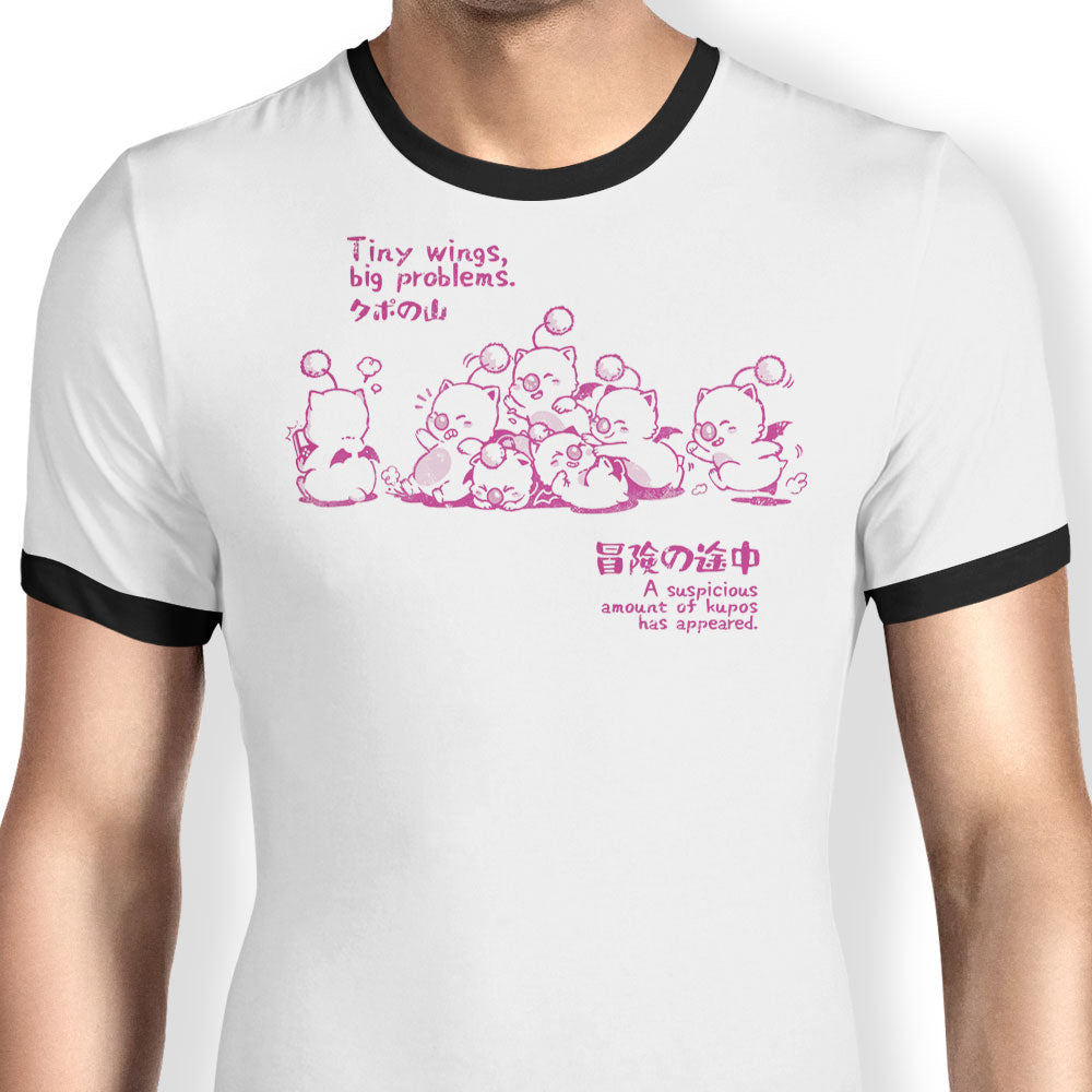 Tiny Wings, Big Problems Ringer - Adult & Kids T-Shirts, Sweatshirts & Hoodies apparel design preview 1