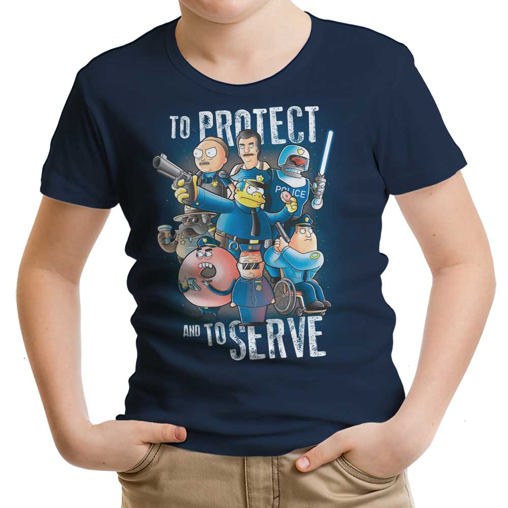 To Protect and Serve Youth Apparel - Adult & Kids T-Shirts, Sweatshirts & Hoodies apparel design preview 1
