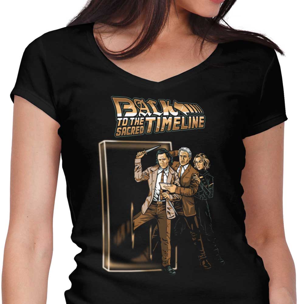 To the Sacred Timeline Women's V-Neck - Adult & Kids T-Shirts, Sweatshirts & Hoodies apparel design preview 1