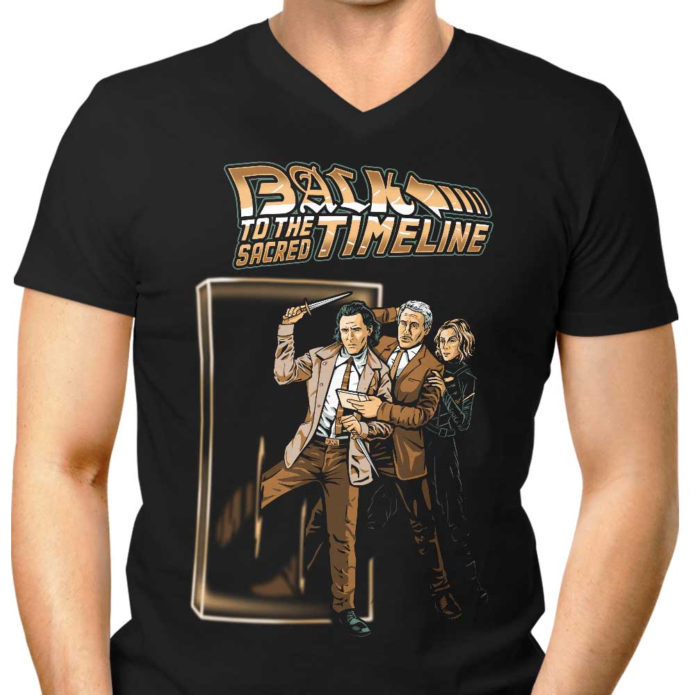 To the Sacred Timeline Men's V-Neck - Adult & Kids T-Shirts, Sweatshirts & Hoodies apparel design preview 1