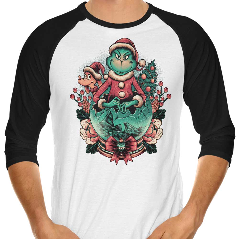 Too Grumpy for Christmas 3/4 Sleeve Raglan - Adult & Kids T-Shirts, Sweatshirts & Hoodies apparel design preview 1