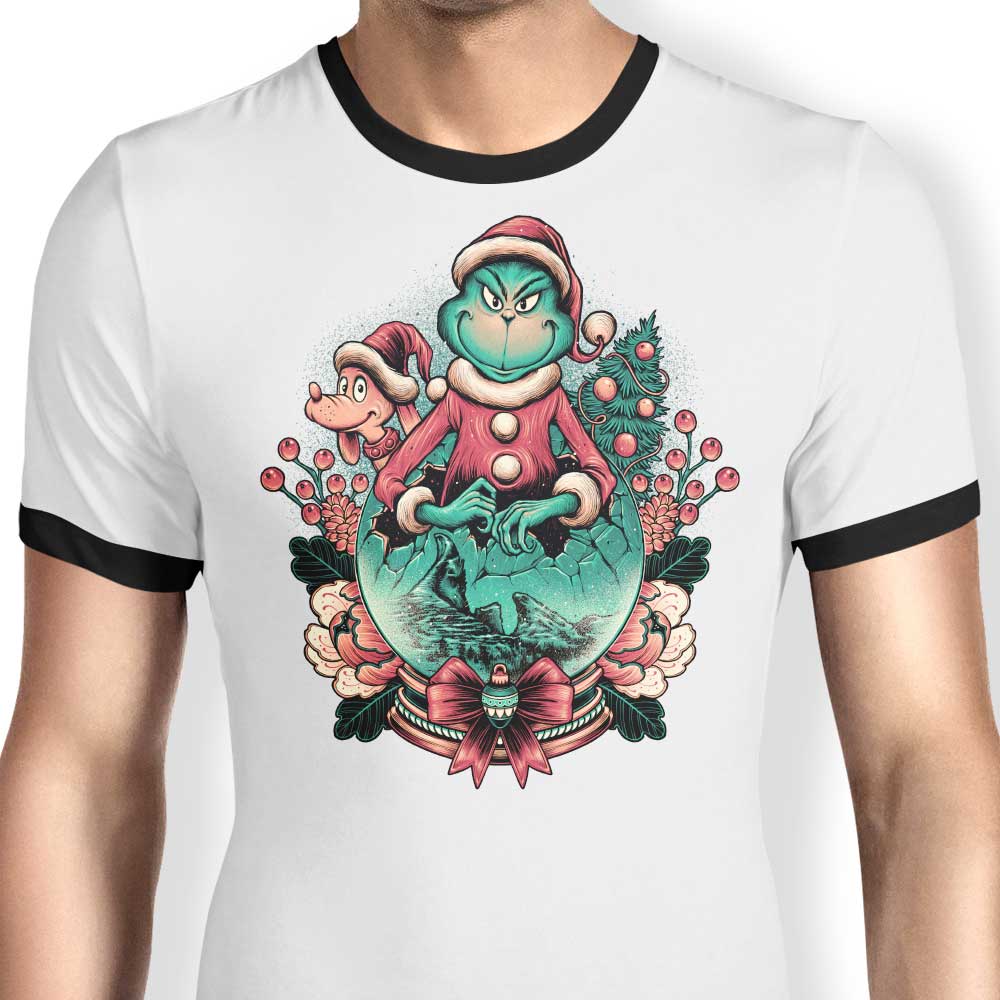 Too Grumpy for Christmas Ringer - Adult & Kids T-Shirts, Sweatshirts & Hoodies apparel design preview 1