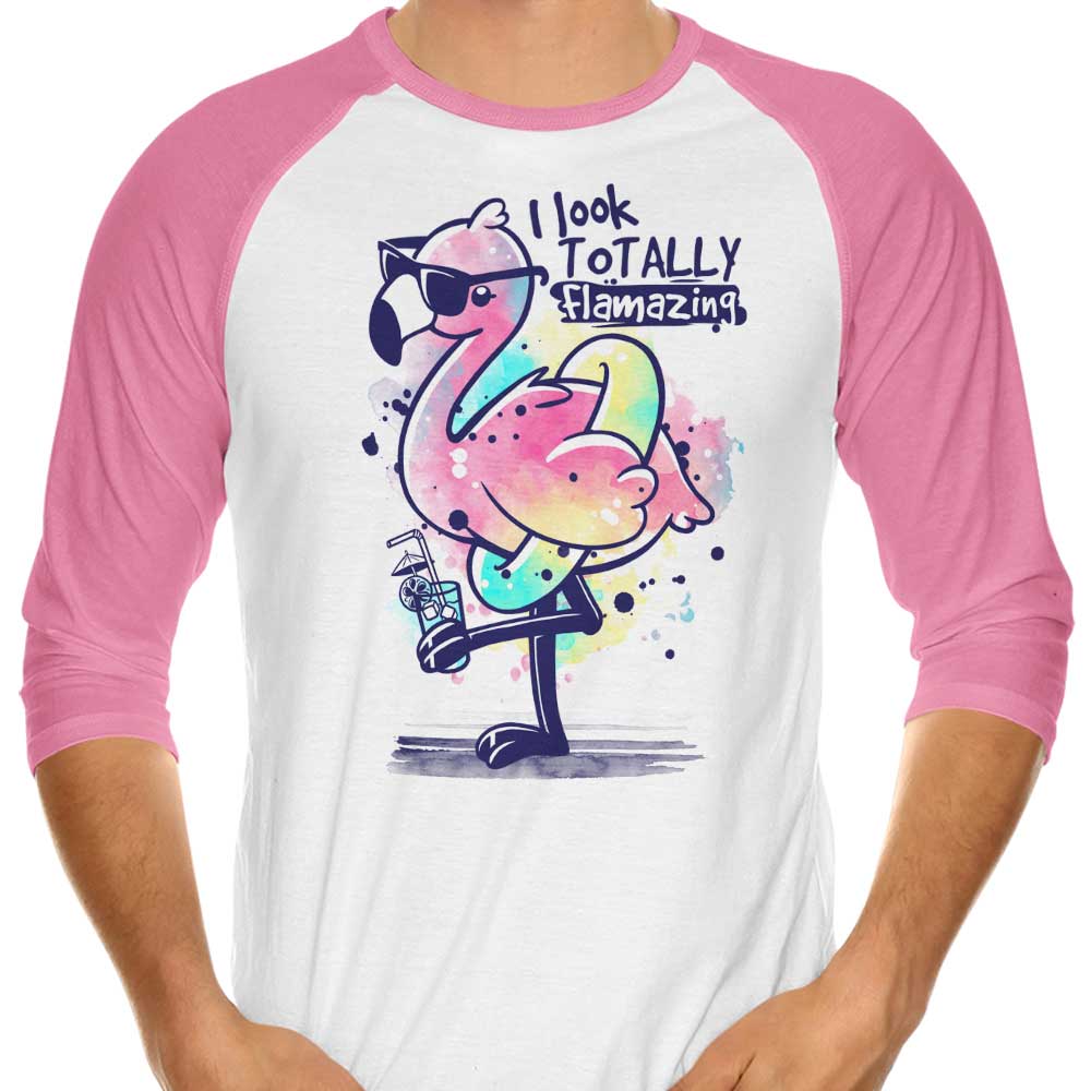 Totally Flamazing 3/4 Sleeve Raglan - Adult & Kids T-Shirts, Sweatshirts & Hoodies apparel design preview 1