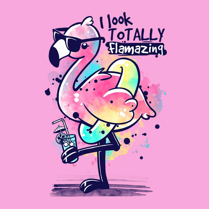 Totally Flamazing Ringer - Adult & Kids T-Shirts, Sweatshirts & Hoodies apparel design preview 2