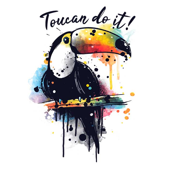 Toucan Do It Ringer - Adult & Kids T-Shirts, Sweatshirts & Hoodies apparel design preview 2