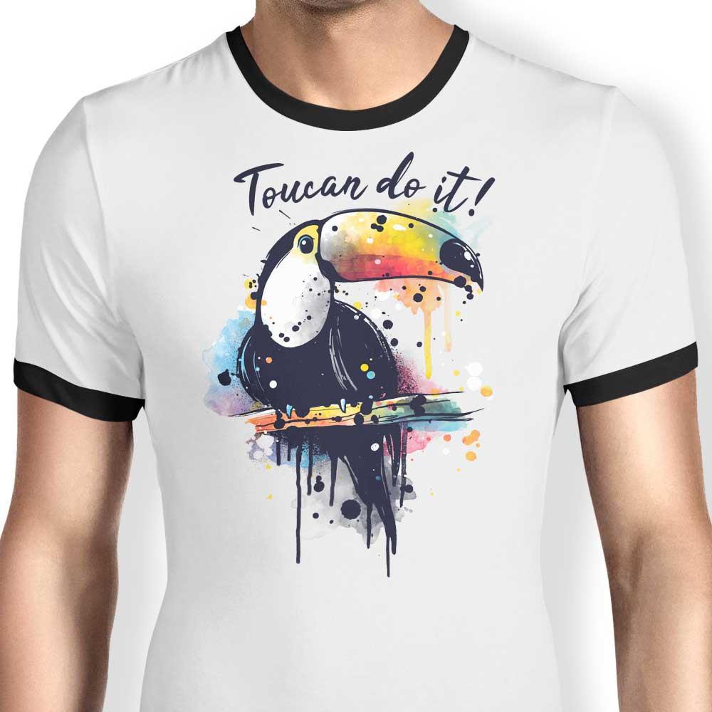 Toucan Do It Ringer - Adult & Kids T-Shirts, Sweatshirts & Hoodies apparel design preview 1