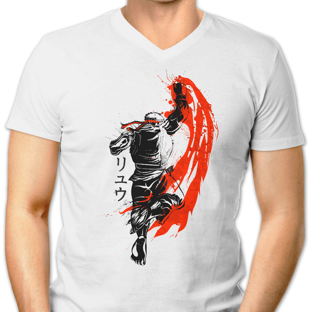 Traditional Fighter Men's V-Neck - Adult & Kids T-Shirts, Sweatshirts & Hoodies apparel design preview 1